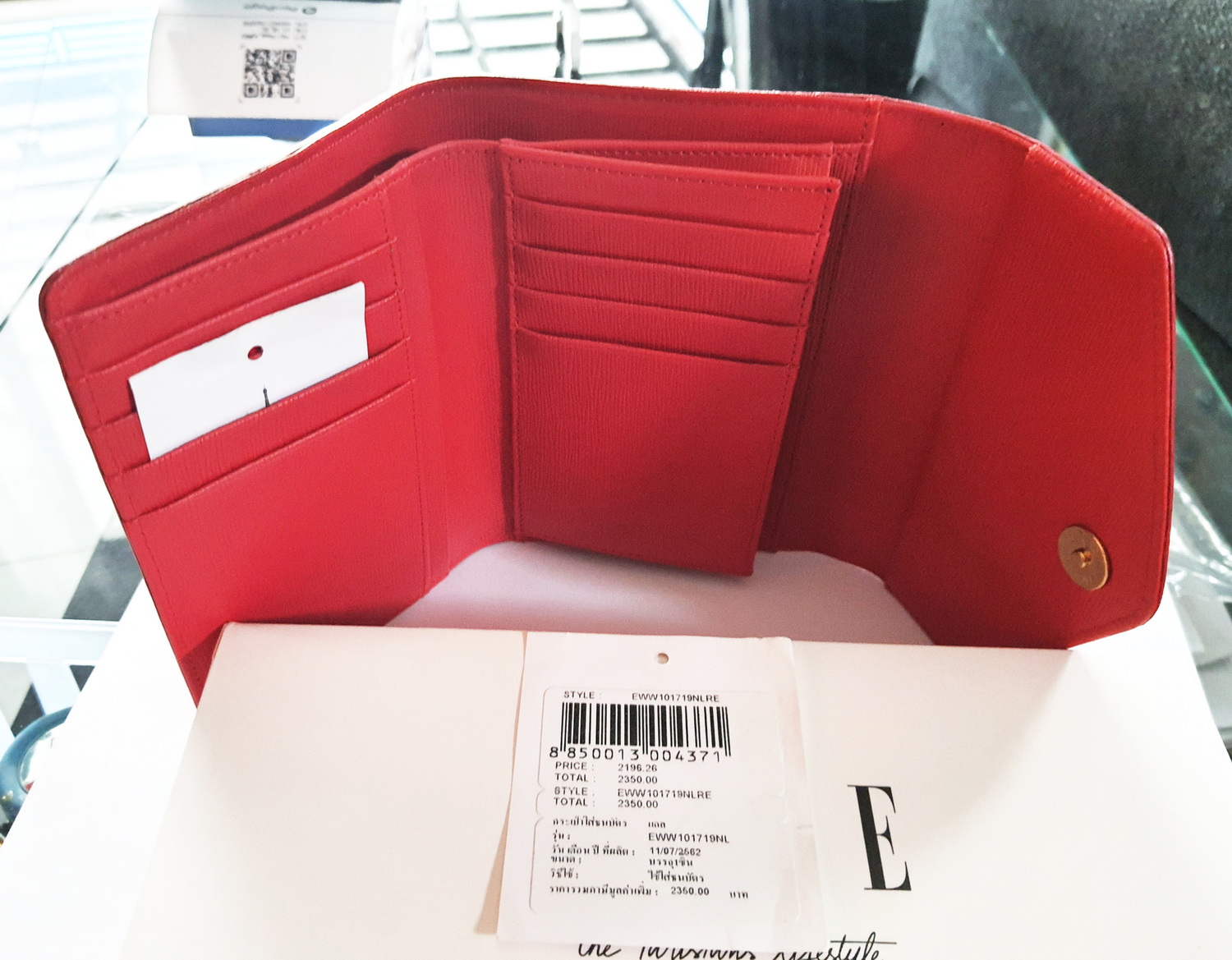 กระเป๋าสตางค์ ELLE แดง ใหม่ แท้
