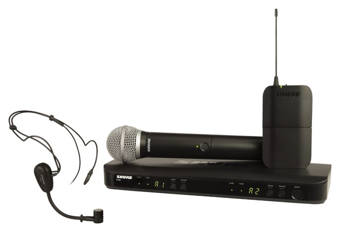 Shure BLX1288/PG30 Dual Wireless System with One PG30 Headset and One PG58 Handheld Mic