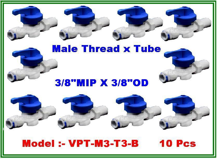 Ball valve plastic union male thread 3/8" MIP & tube 3/8" OD แพ๊ค 10 ชิ้น