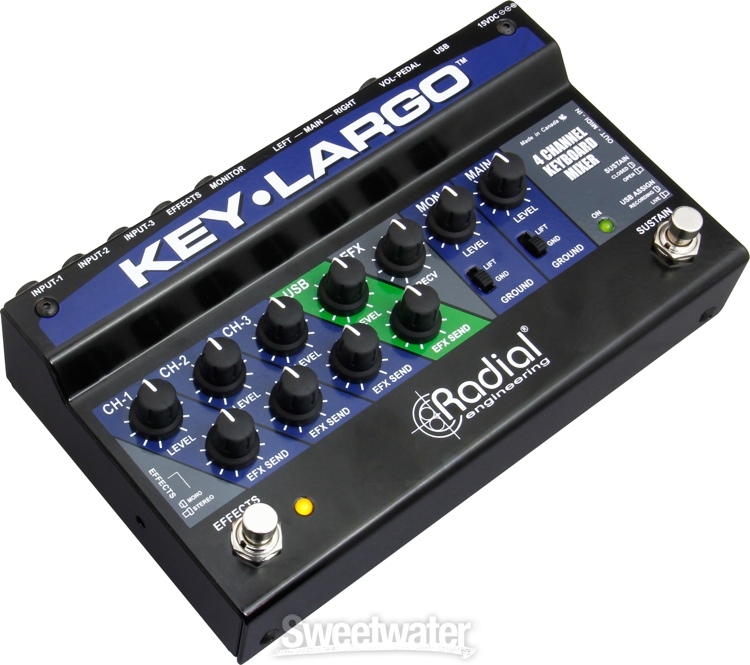 Radial Key Largo Keyboard Mixer with Balanced DI Outs