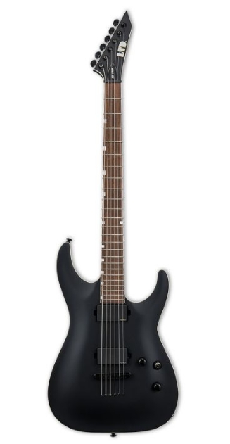 ESP LTD 400 Series MH-400B Baritone Solid Body Electric Guitar Black Satin