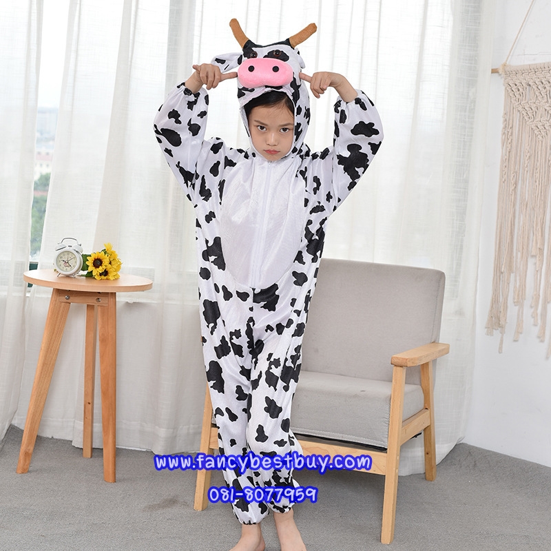 ชุดแฟนซีวัวลายจุด ชุดแฟนซีสัตว์เด็กหรือชุดมาสคอต สำหรับการแสดง ใช้ได้ทั้งเด็กชายหญิง มี ขนาด M, L, XL, XXL