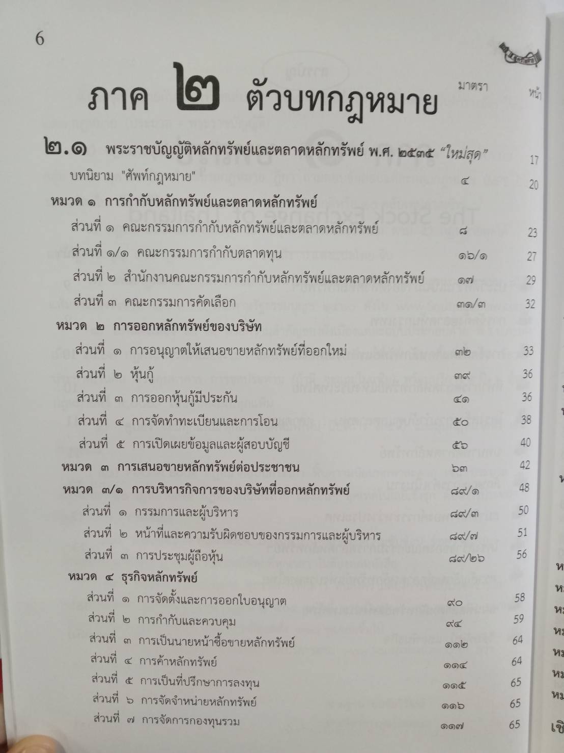 พระราชบัญญัติหลักทรัพย์และตลาดหลักทรัพย์ ฉบับจับประเด็น ปรับปรุงใหม่สุด (5H 02)