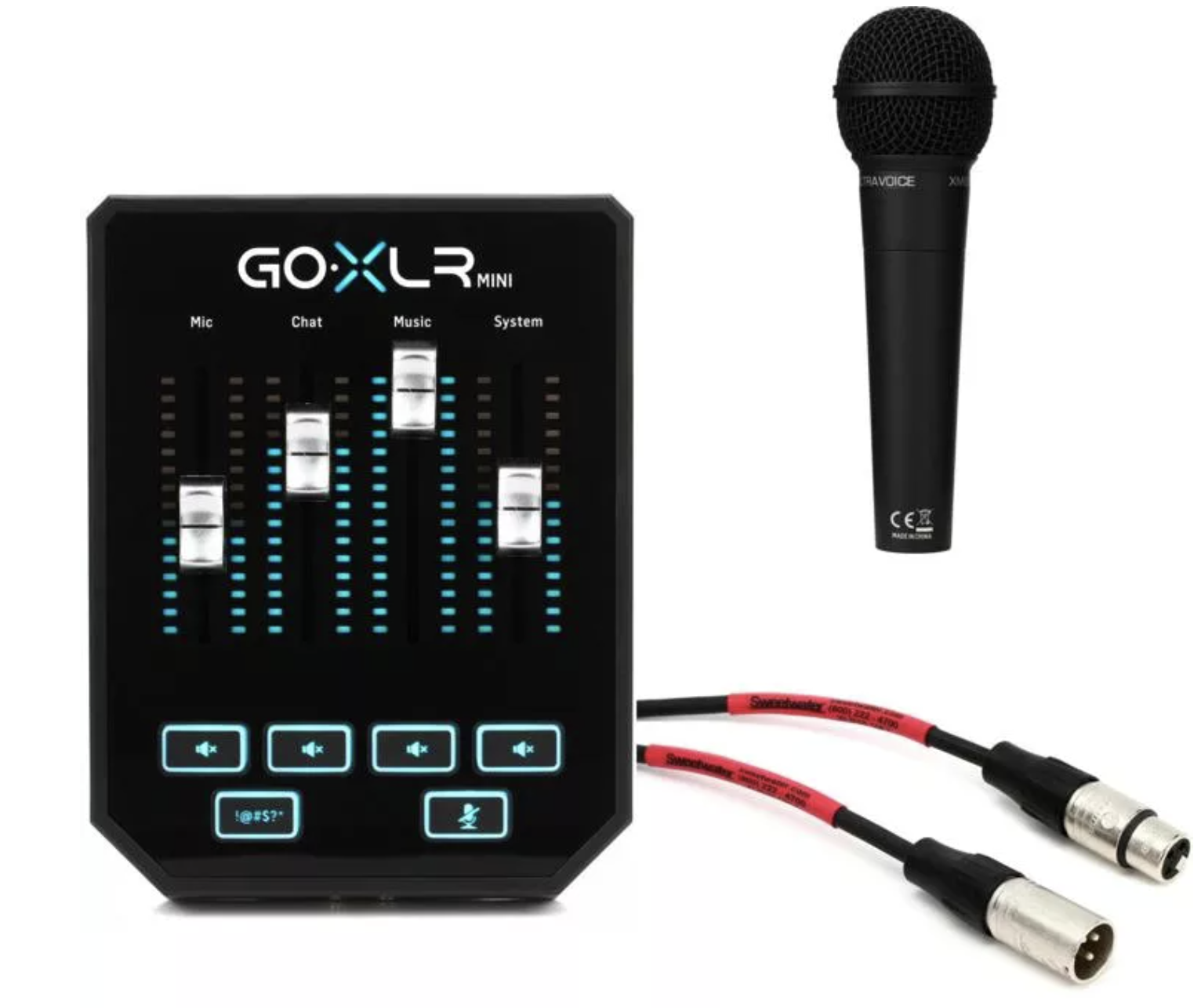 TC-Helicon GoXLR Mini USB Streaming Mixer with XM8500 Dynamic Microphone and Cable