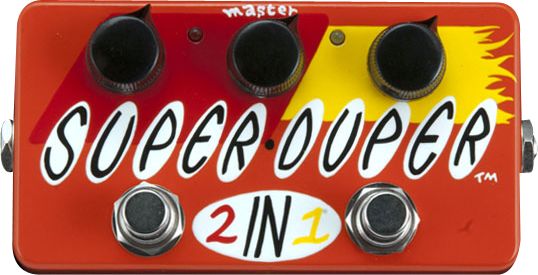 ZVex Hand-Painted Super Duper 2-in-1 Boost and Overdrive Guitar Effects Pedal