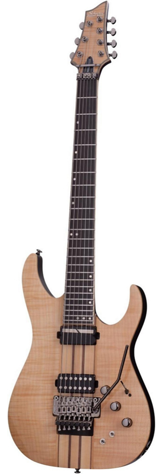 Schecter Guitar Research Banshee Elite-7 with Floyd Rose and Sustainiac Seven-String Electric Guitar Gloss Natural