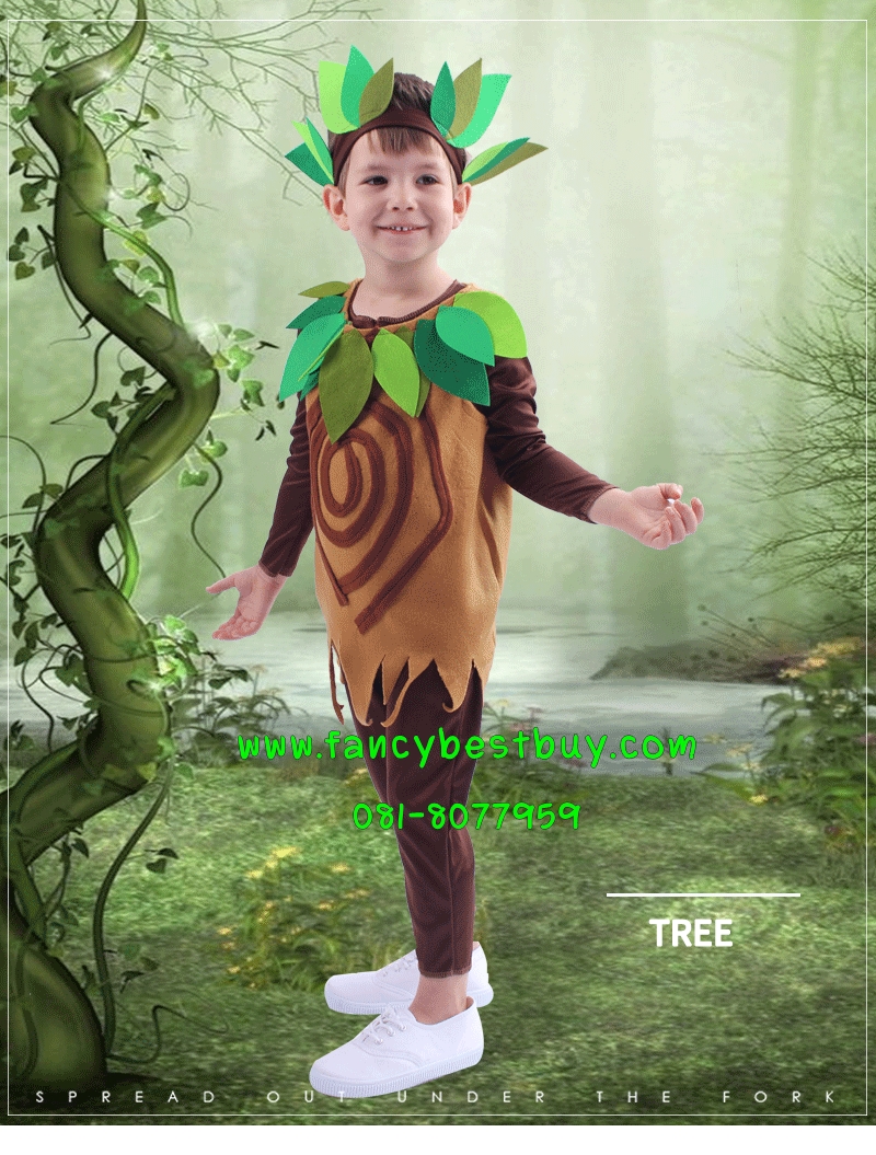 ชุดต้นไม้ Tree Costume สำหรับใส่เป็นชุดแฟนซี มี ขนาด S 100-110, M 110-120