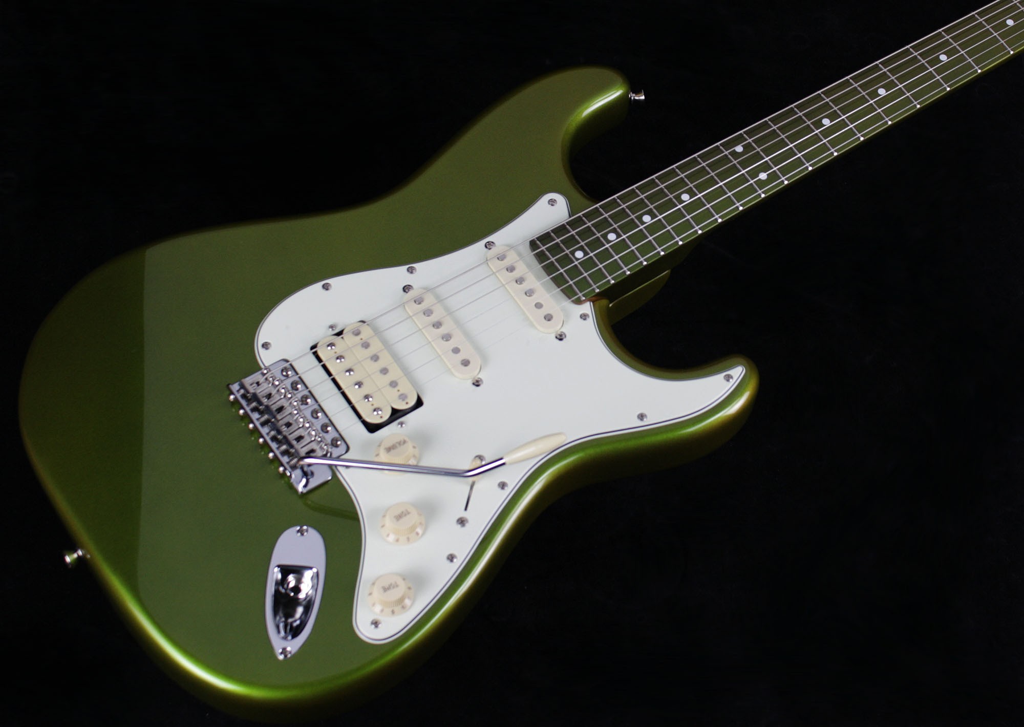 Fender Japan Stratocaster STR-ALLVC - Burgundy/Green