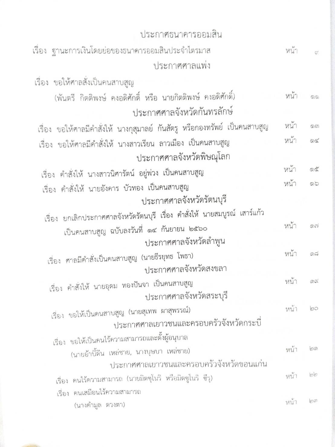กฎหมายออกใหม่ ตอนที่ 97/63 ประกาศกระทรวงการคลัง ประกาศศาลเยาวชนและครอบครัว สมาคม-มูลนิธิ