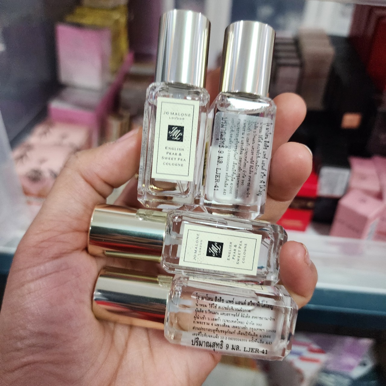 น้ำหอมจิ๋วมินิ Jo Malone English Pear & Sweet Pea 9ml แบบสเปรย์ป้ายไทย+ถุงจิ๋วกับริบบิ้น ( Mini Perfume น้ำหอมขนาดพกพา)