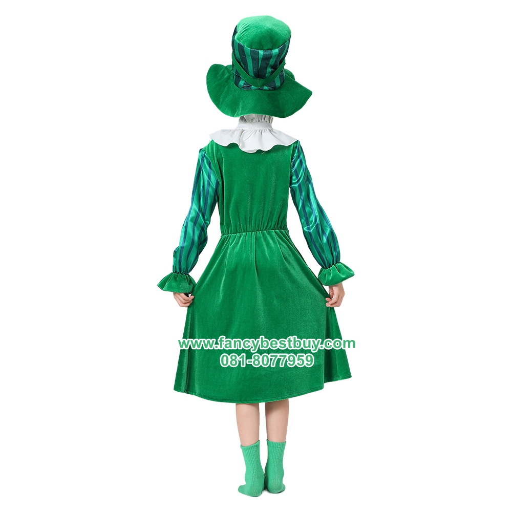 ชุดประจำชาติไอซ์แลนด์ สาวน้อยไอริช ชุดแฟนซีนานาชาติของไอซ์แลนด์ สีเขียว Size 130, 140