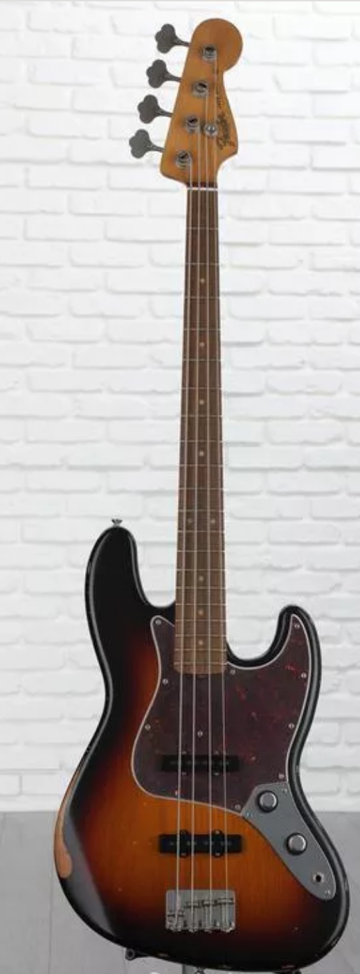 Fender 60th Anniversary Roadworn 60s Jazz Bass - Olympic White,Firemist Silver,Sunburst,with Pau Ferro Fingerboard