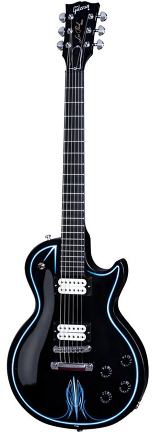 Gibson Les Paul Studio Hot Rod Electric Guitar Ebony with Blue and White Pinstripe