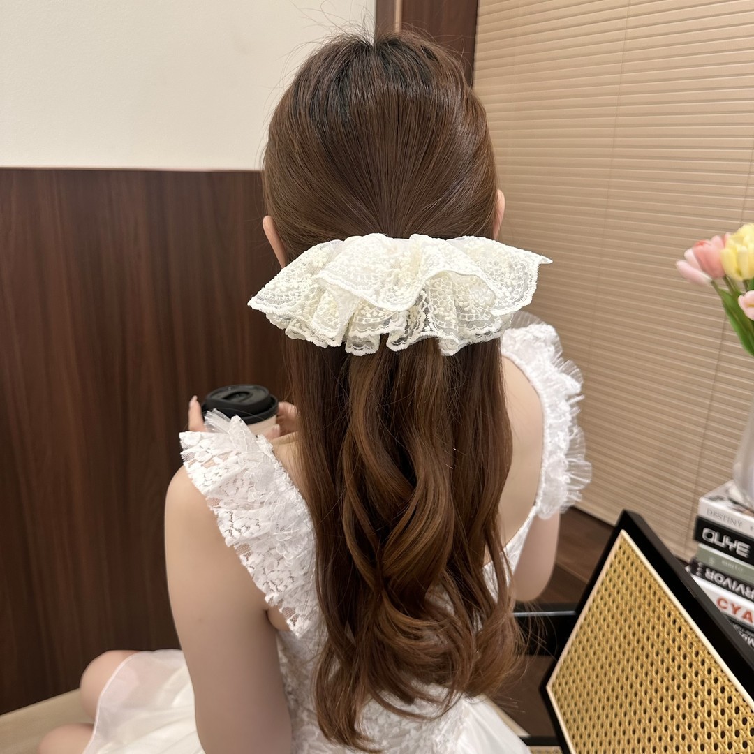 MYPINK 💕 ยางรัดผม โบว์ขาว ดำ เส้นใหญ่ สไตล์เกาหลี