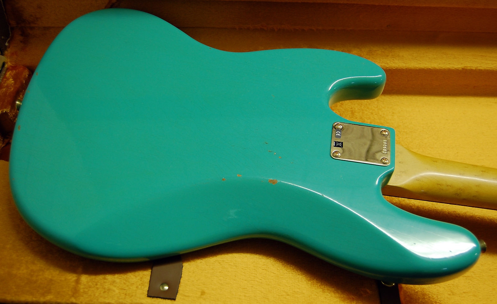 Fender Custom Shop 60 Jazz Bass Relic 2016 Aged Seafoam Green Matching Peg Head Gold Hardware Birdseye Neck