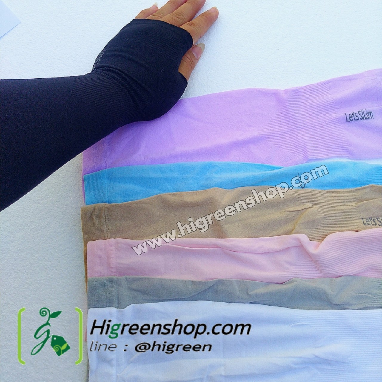 ปลอกแขน Aqua / Let'Slim แบบบางใส่สบาย (จำนวน 1 คู่)