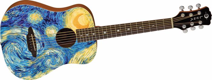 Luna Guitars Safari Starry Night 3/4 Size Travel Acoustic Guitar