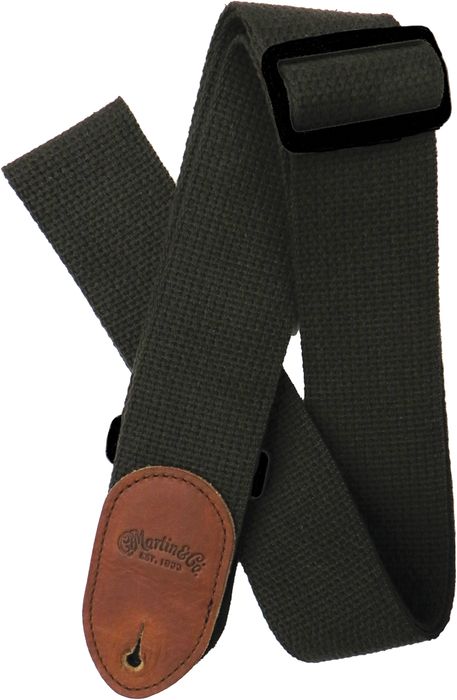 Martin 2" Cotton Acoustic Guitar Strap with Leather Ends Brown