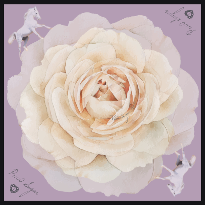 Vintage Rose Scarf - ผ้าพันคอลายกุหลาบและม้าวินเทจ (มี 6 สี)