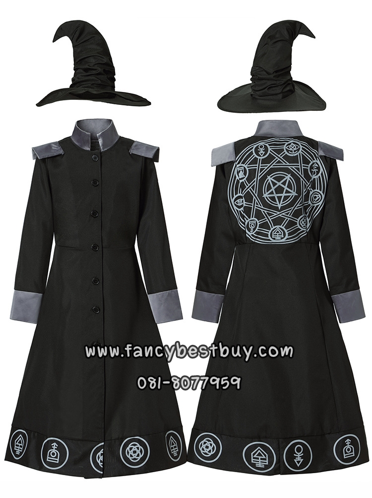 ชุดแฟนซีฮาโลวีน ชุดพ่อมด ชุดแฟนซีพ่อมด ชุดสวยมากๆๆ มีขนาด M 120-130, L 130-140