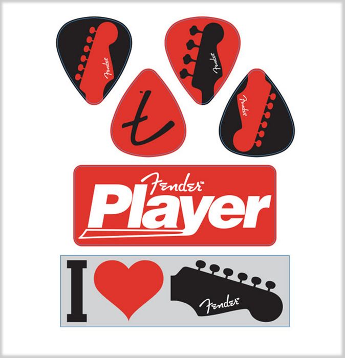 Fender I Love Fender Die-Cut Stickers (6 Pack)