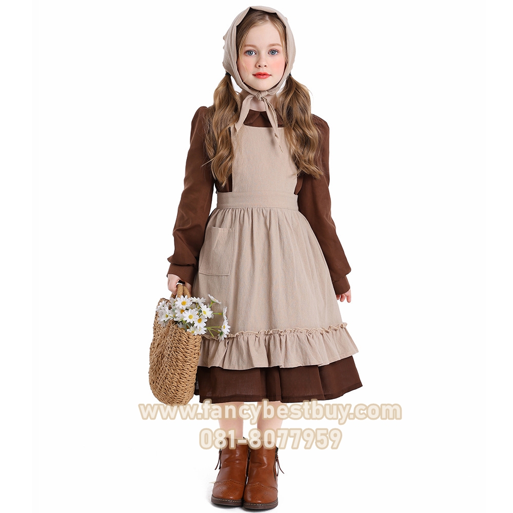 ชุดประจำชาติฝรั่งเศส ชุดชาวบ้านฝรั่งเศส ชุดแม่บ้าน Size S 105-120, M 120-135, L135-150, XL 150-160