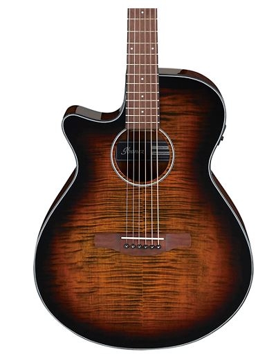 Ibanez AEG70L AEG Left-Handed Grand Concert Acoustic-Electric Guitar Tiger Burst High Gloss