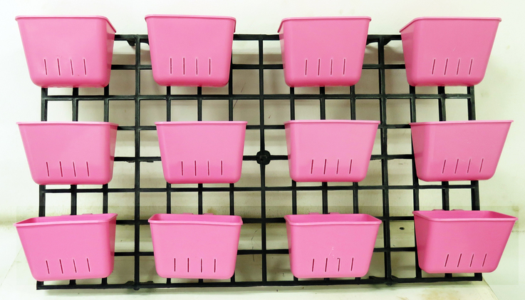 กระถางต้นไม้สวนแนวตั้ง ขนาดเล็ก สีชมพู