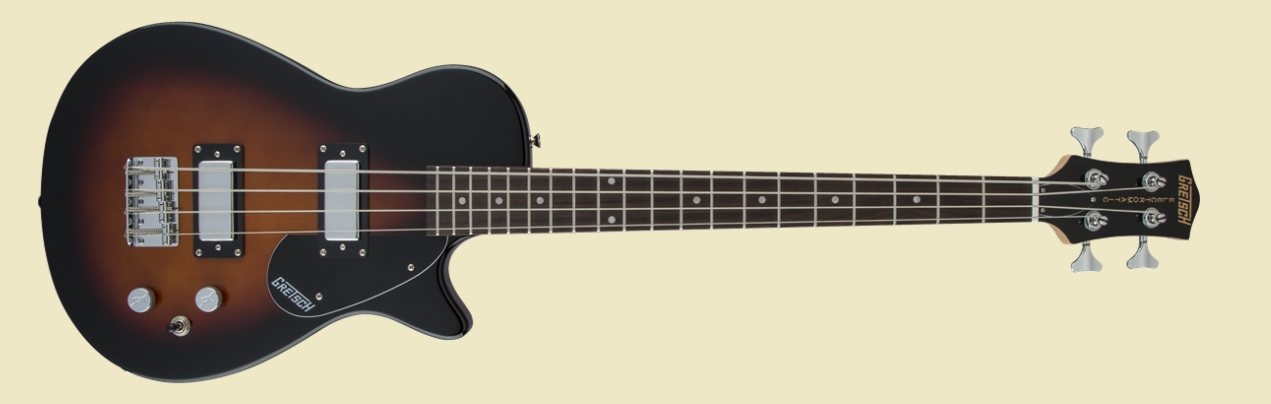 GRETSCH G2220 ELECTROMATIC JUNIOR JET BASS II SHORT-SCALE, BLACK WALNUT FINGERBOARD