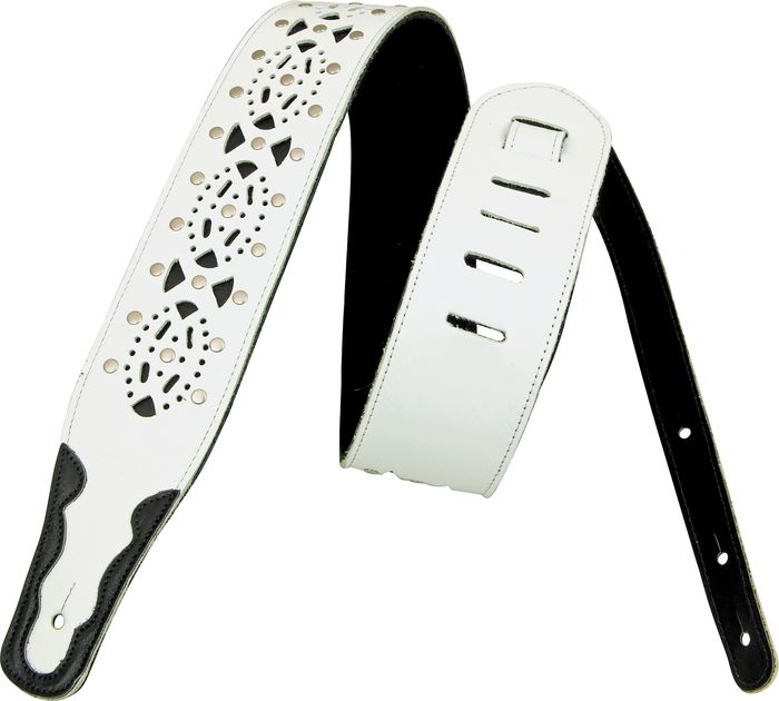 Jodi Head 3" Leather Chrystie Guitar Strap White