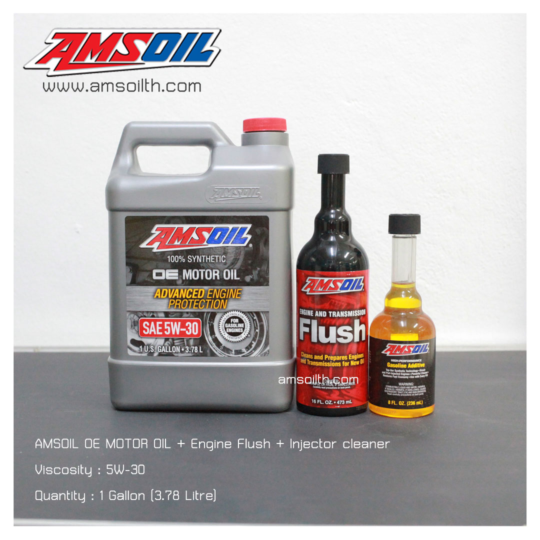 AMSOIL OE 5W30 Synthetic Motor Oil Gallon + Amsoil Engine Flush + Amsoil Injector Cleaner