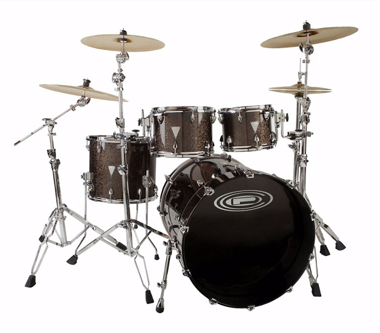 Orange County Drum & Percussion Newport 4-Piece Shell Pack Black Gold Glitter