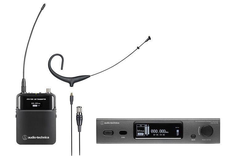 Audio-Technica 3000 Series (4th Gen) Network Enabled UHF Wireless with BP894xcH MicroSet Cardioid Condenser Headworn Microphone Band DE2