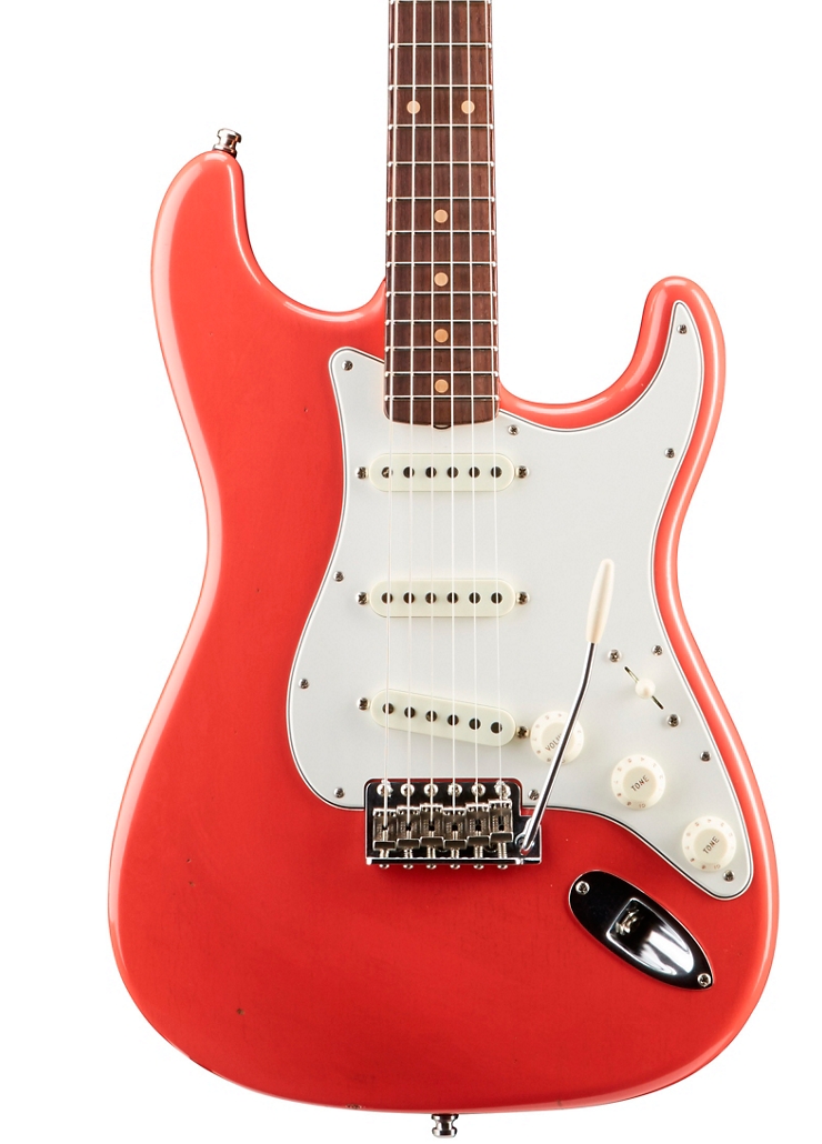 Fender Custom Shop Postmodern Journeyman Relic Stratocaster Electric Guitar Faded Aged Fiesta Red