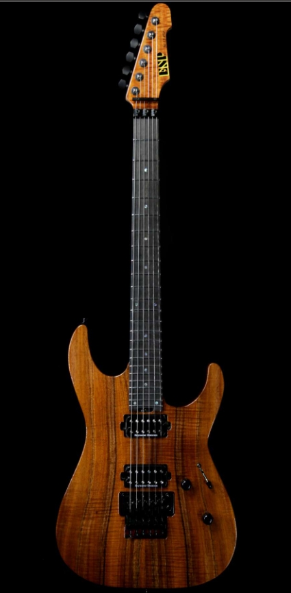 ESP USA M-II FLOYD ROSE KOA TOP WITH EBONY FRETBOARD NATURAL