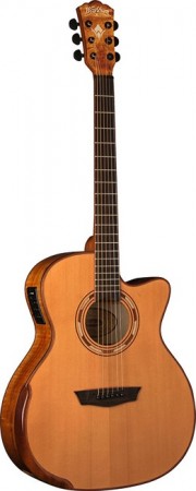 Washburn WCG66SCE Grand Auditorium Acoustic/Electric, Natural