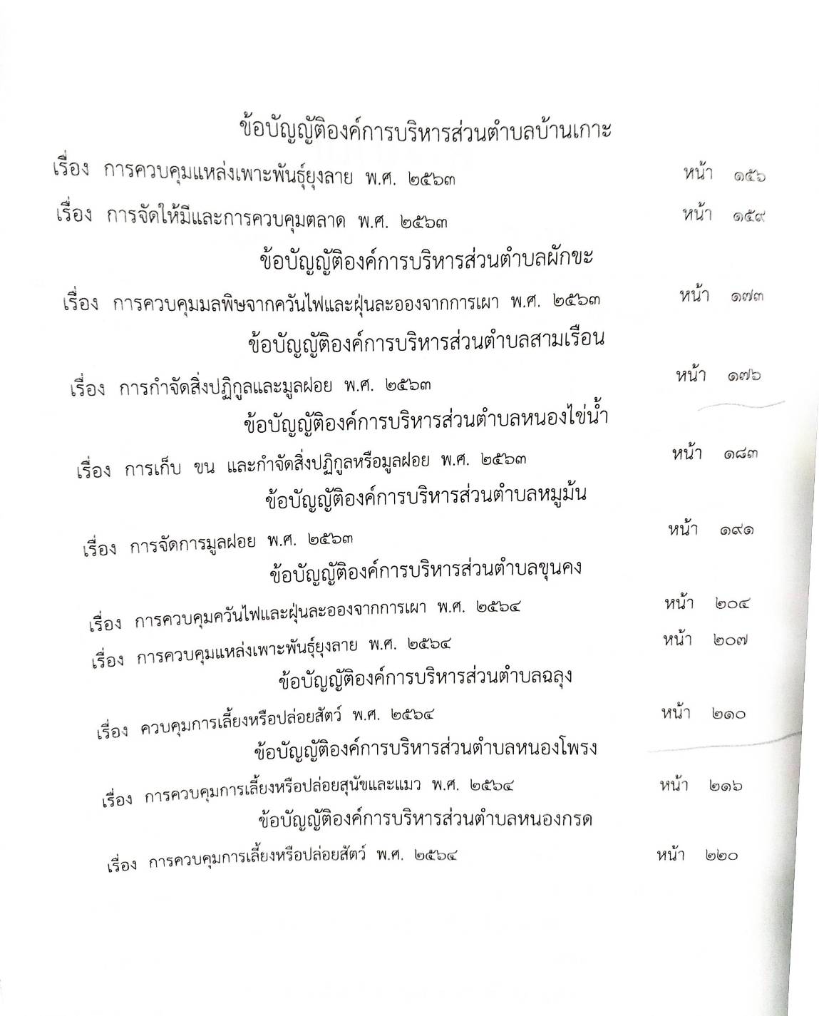 ข้อบัญญัติองค์การบริหารส่วนตำบล ( ตอนพิเศษ 80) พ.ศ. 2567