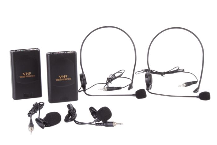 Gem Sound 2 Channel VHF Wireless System w/2 Headset/ 2 Lapel Mics GH