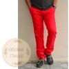 กางเกงขายาว ขากระบอก สีแดง 30"-40"