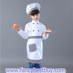ชุดพ่อครัว ชุดแม่ครัว ชุดเชฟ ชุดChef แขนยาวสีขาว ใช้งานได้จริง ใช้ได้ทั้งเด็กชายและเด็กหญิง (เสื้อสีขาว+หมวก+ผ้ากันเปื้อน ) มีขนาดสำหรับ 90-160 ซม.