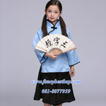 ชุดประจำชาติจีน สำหรับ เด็กหญิง สีฟ้า มี ขนาด 120