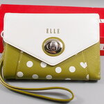 กระเป๋าสตางค์ ELLE เขียวตอง-ขาว ใหม่ แท้