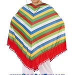 ชุดแฟนซีเด็ก ชุดประจำชาติเม็กซิโก Mexico ขนาด S 100-120/ M120-130/ L130-145/ XL 145-160 (ผ้าคลุม+หมวก+กางเกง)