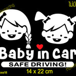 สติ๊กเกอร์ในรถมีเด็ก สติ๊กเกอร์มีเด็กในรถ BABY IN CAR STICKER
