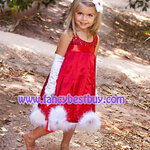 ชุดคริสมาสเด็ก สายน้อยแบบกระโปรง สีแดง Christmas Costume สำหรับ เทศกาลวันคริสมาส (ไม่มีถุงมือ) มีขนาด 90