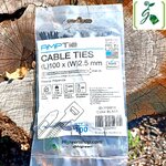 เคเบิ้ลไทร์สีดำ AMPTIE (Cable Ties ) ขนาด 2.5x100/100ชิ้น