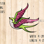 ตัวรีดติดเสื้อน่ารักๆ อาร์มรีดติดเสื้อ รีดติดเสื้อยีนส์ ลายนก โชคดี lucky bird