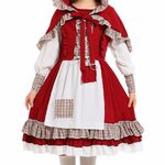 LOLITA ชุดหนูน้อยหมวกแดง Red Hat Girl ชุดแฟนซีเด็กหญิง สีแดง แบบคลาสิค S(105-120), M (120-130)