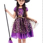 ชุดฮาโลวีน ชุดแม่มดสีม่วง สำหรับแฟนซีวันฮาโลวีน มี ขนาด M, L, XL