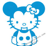 สติ๊กเกอร์ ติดรถ ติดกระจก ลายคิตตี้มิกกกี้ Kitty mickey